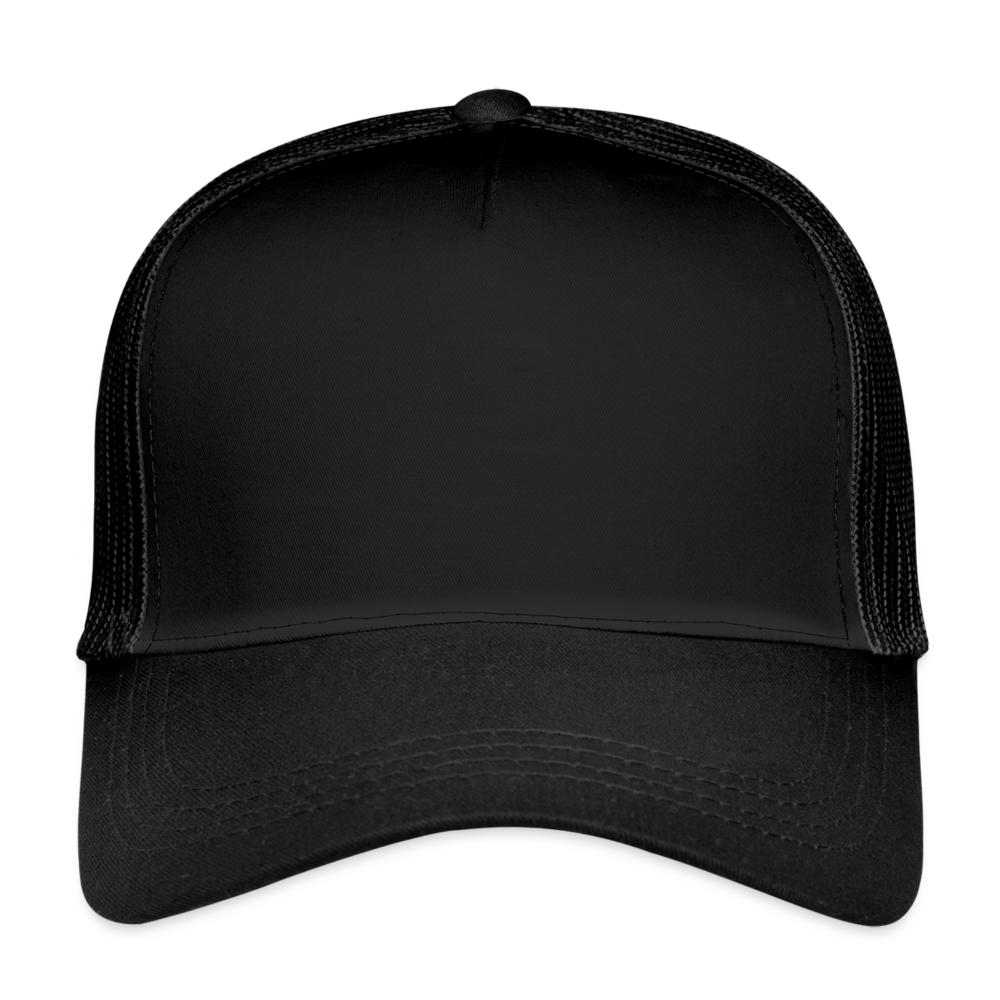 Customizable Trucker Cap ADD YOUR OWN PHOTO, IMAGES, DESIGNS, QUOTES AND MORE - black/black