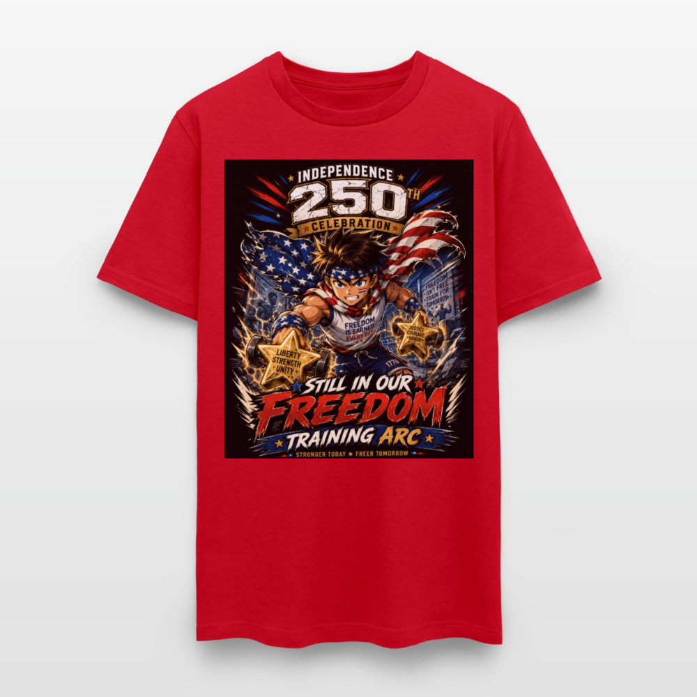 Patriotic T Shirt for July 4th Fans: Anime Hero Graphic - red