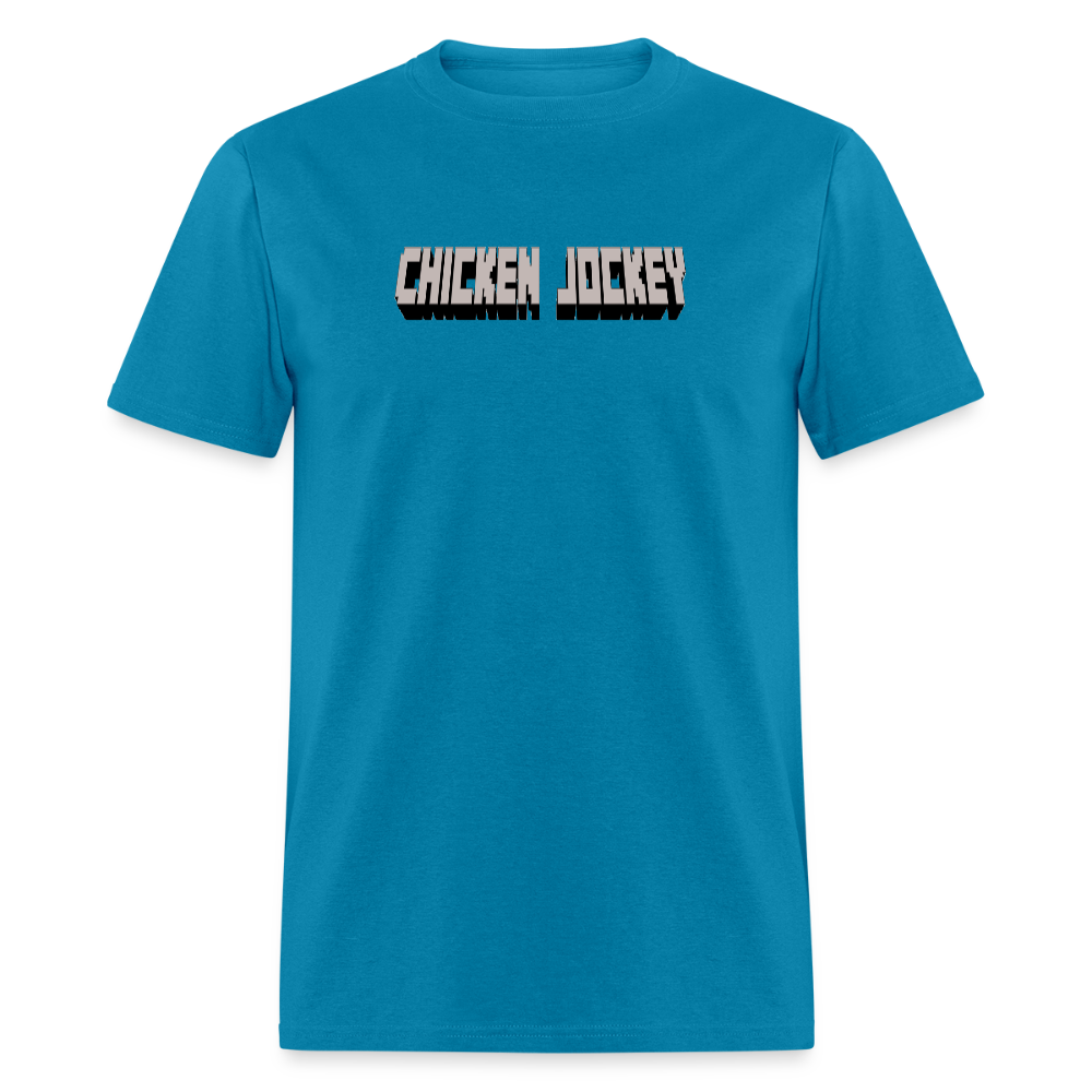 Chicken Jockey Gray Unisex Classic T-Shirt - turquoise