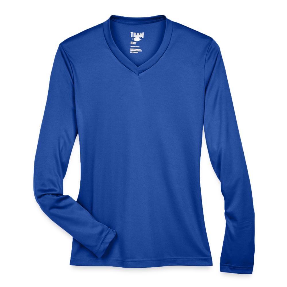 Customizable Ladies' Zone Performance Long-Sleeve T-Shirt ADD YOUR OWN PHOTO, IMAGES, DESIGNS, QUOTES AND MORE - royal blue