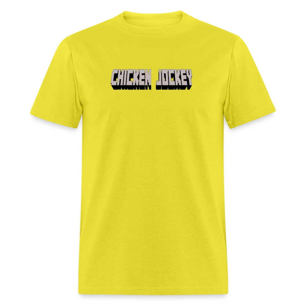 Chicken Jockey Gray Unisex Classic T-Shirt - yellow