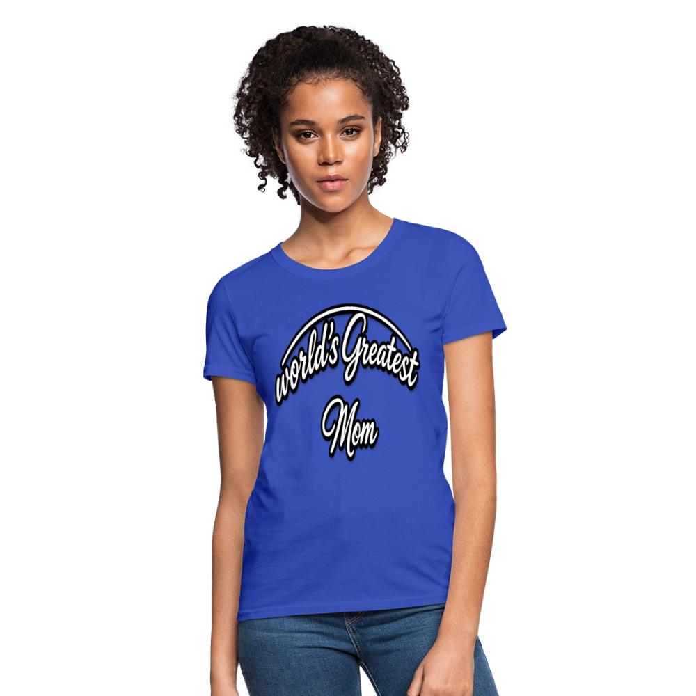World's Greatest Mom Script Quote Women's T-Shirt - royal blue