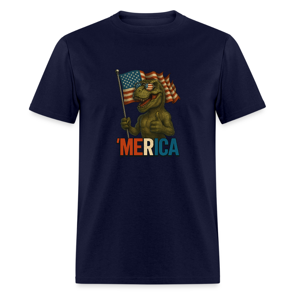 Thumbs Up Merica T Rex 4th of July Funny and Patriotic Unisex Classic T-Shirt - navy