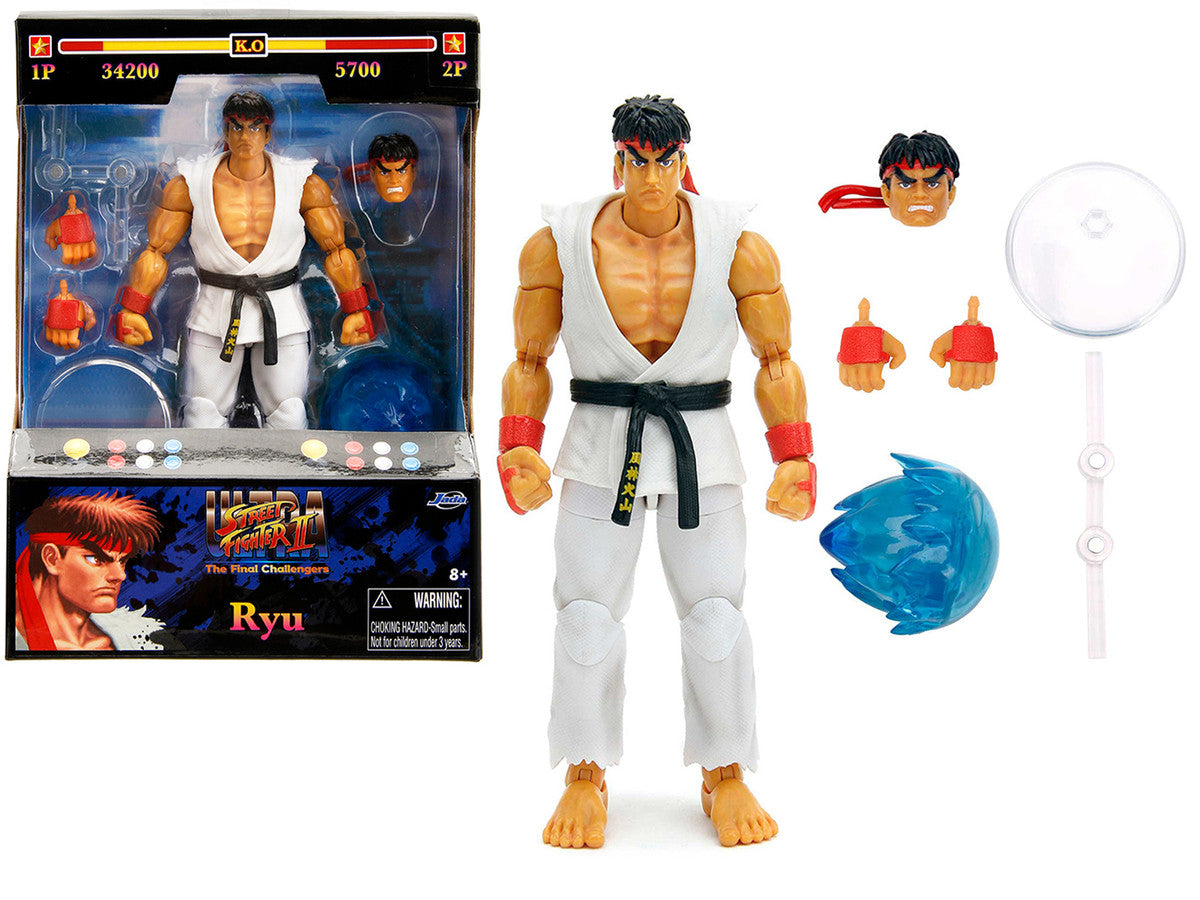 Ryu 6" Moveable Figure with Accessories and Alternate Head and Hands "Ultra Street Fighter II: The Final Challengers" (2017) Video Game model by Jada