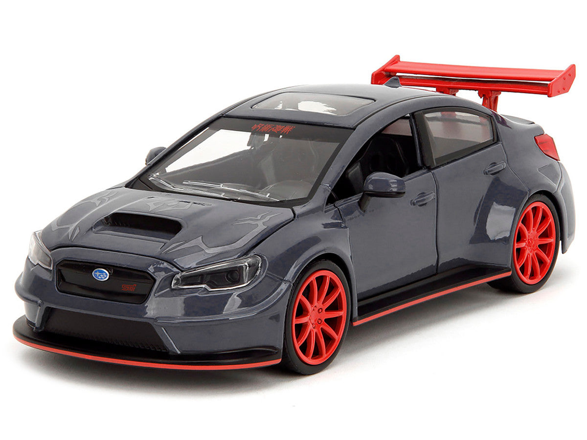 2016 Subaru WRX STI Widebody Dark Blue and Yuji Itadori Diecast Figure "Jujutsu Kaisen" (2020–2023) TV Series "Anime Hollywood Rides" Series 1/24 Diecast Model Car by Jada