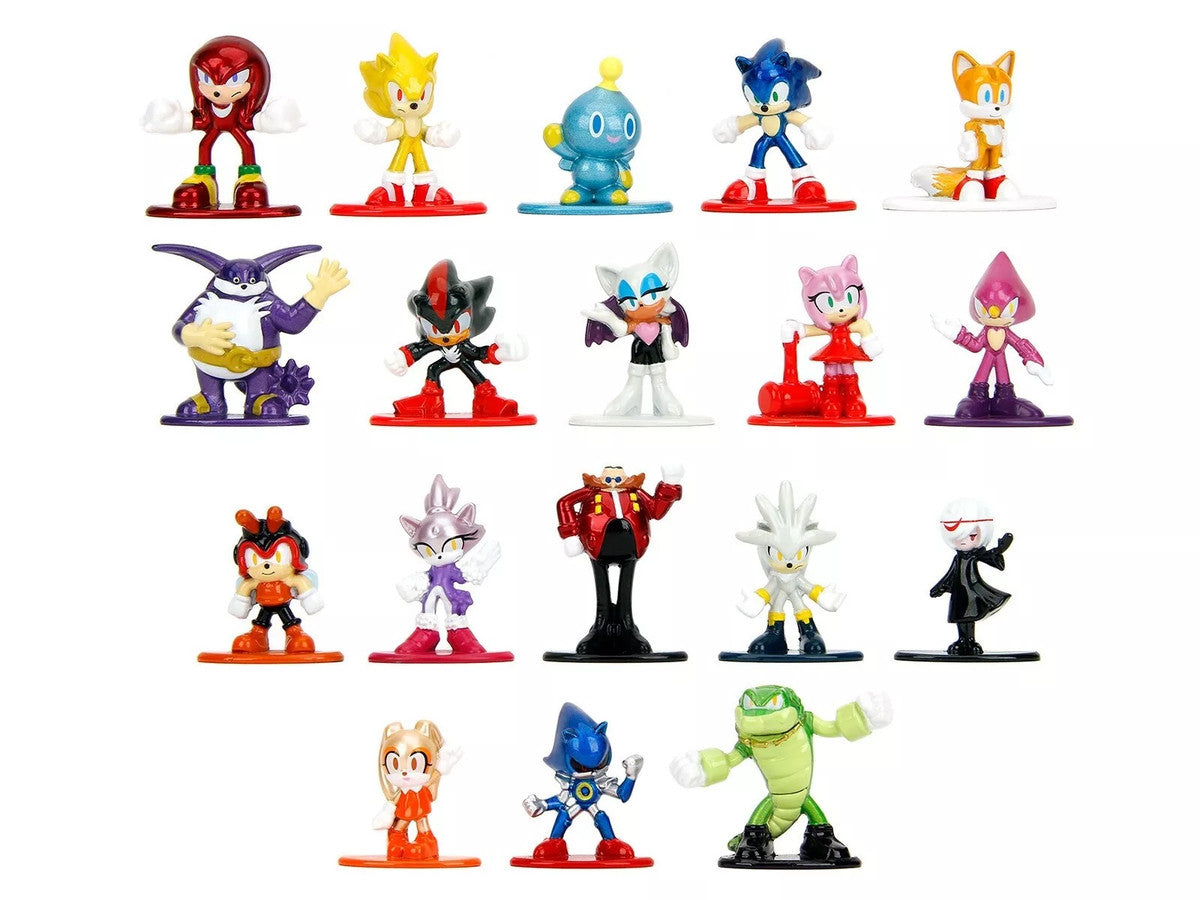 "Sonic The Hedgehog" Set of 18 Diecast Figures "Nano Metalfigs" Series by Jada