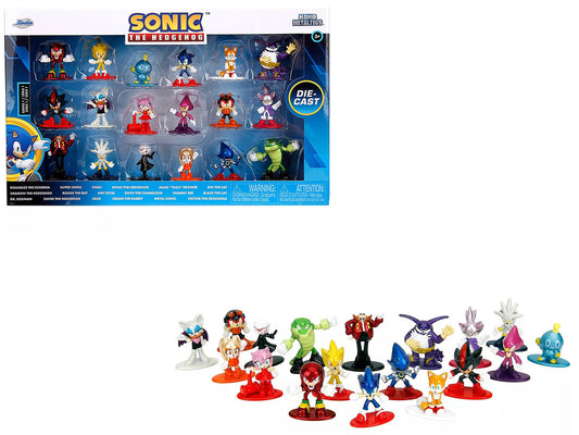 "Sonic The Hedgehog" Set of 18 Diecast Figures "Nano Metalfigs" Series by Jada