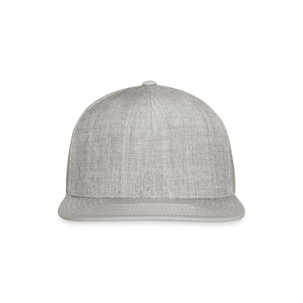 Customizable Snapback Baseball Cap add your own photos, images, designs, quotes, texts and more - heather gray