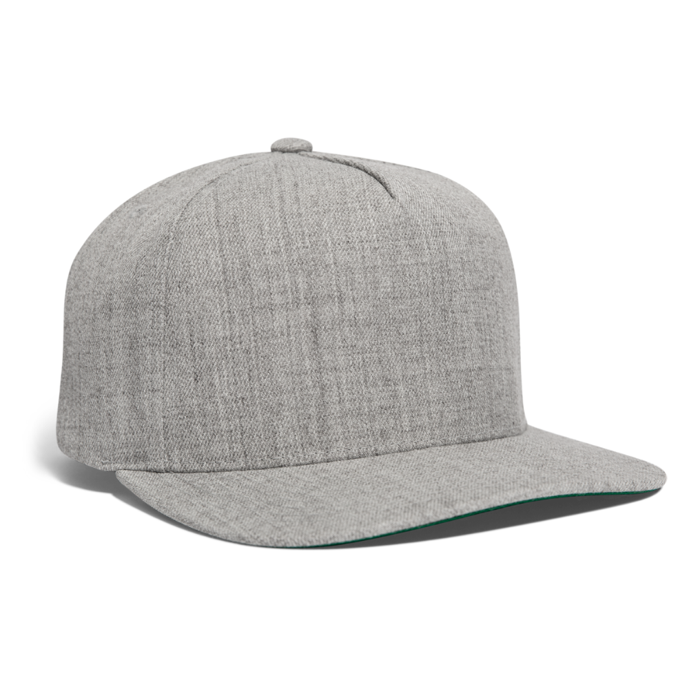 Customizable Snapback Baseball Cap add your own photos, images, designs, quotes, texts and more - heather gray