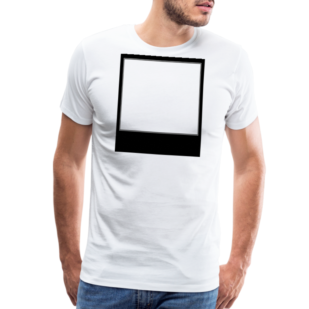 Customizable personalized Motivational/Demotivational Meme Caption Template Men's Premium T-Shirt add your own photos, images, designs, quotes, texts, memes, and more - white