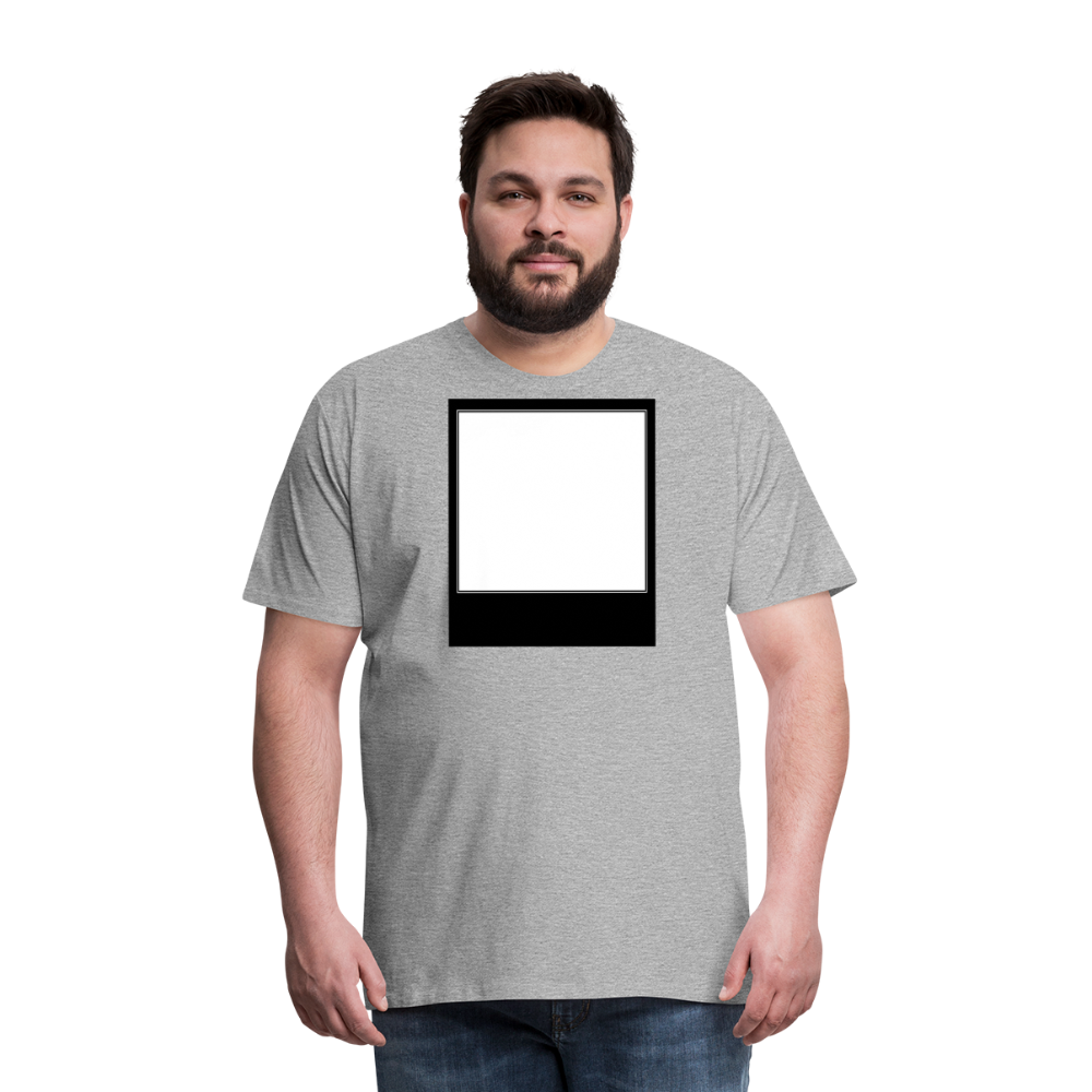 Customizable personalized Motivational/Demotivational Meme Caption Template Men's Premium T-Shirt add your own photos, images, designs, quotes, texts, memes, and more - heather gray