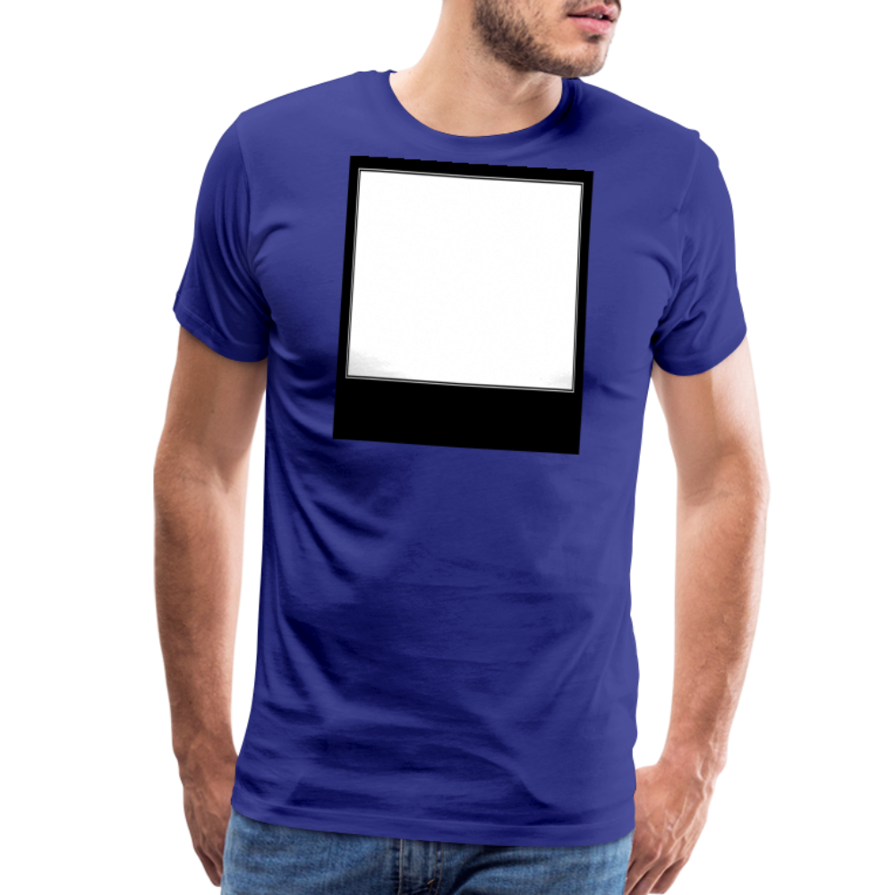 Customizable personalized Motivational/Demotivational Meme Caption Template Men's Premium T-Shirt add your own photos, images, designs, quotes, texts, memes, and more - royal blue