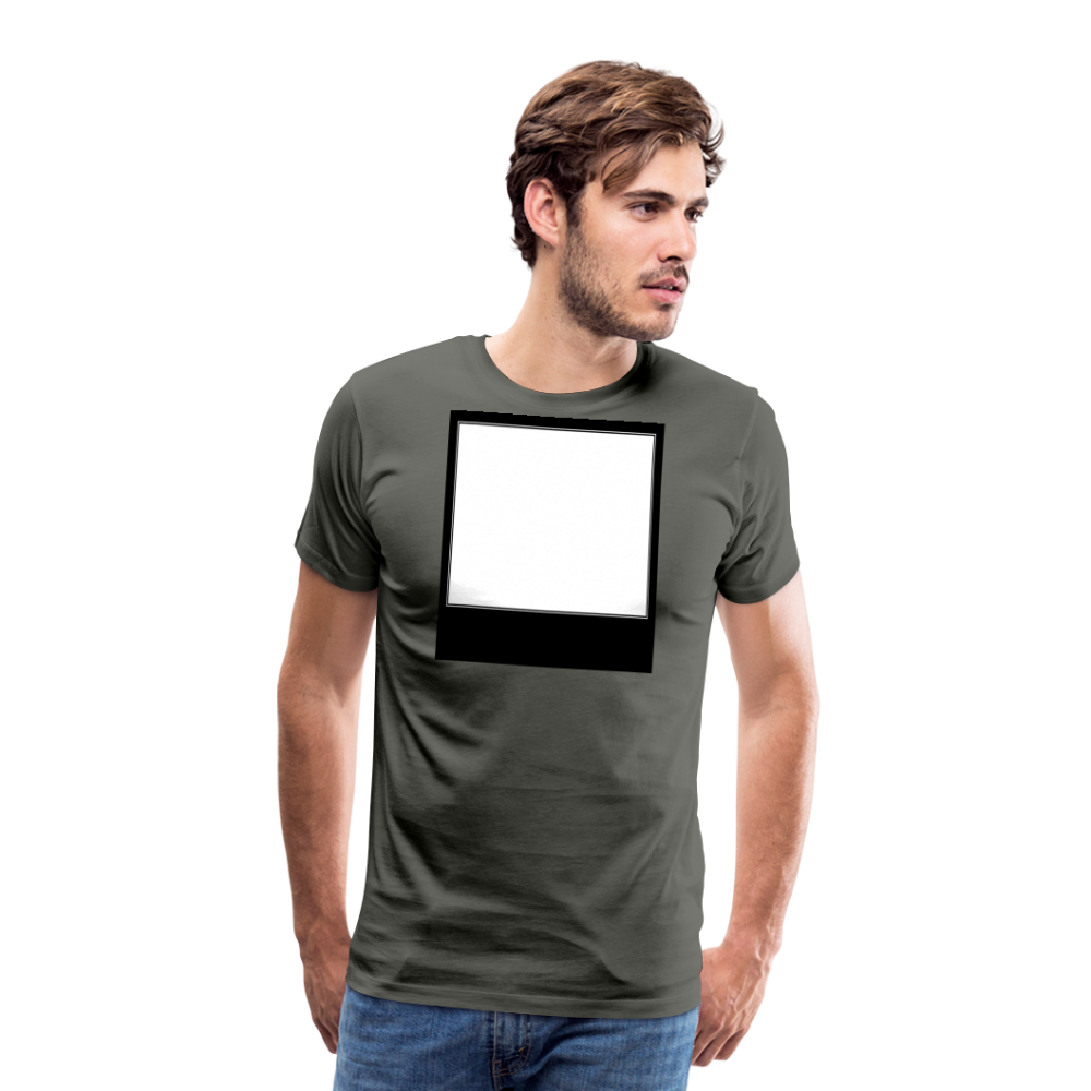 Customizable personalized Motivational/Demotivational Meme Caption Template Men's Premium T-Shirt add your own photos, images, designs, quotes, texts, memes, and more - asphalt gray