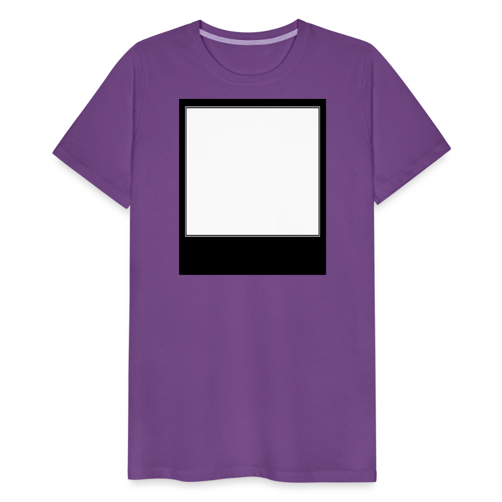 Customizable personalized Motivational/Demotivational Meme Caption Template Men's Premium T-Shirt add your own photos, images, designs, quotes, texts, memes, and more - purple