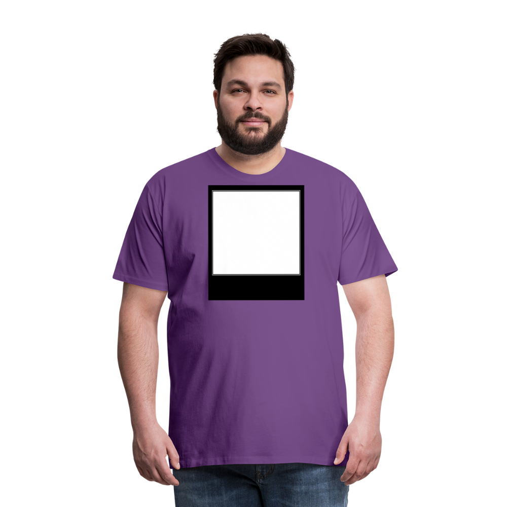 Customizable personalized Motivational/Demotivational Meme Caption Template Men's Premium T-Shirt add your own photos, images, designs, quotes, texts, memes, and more - purple