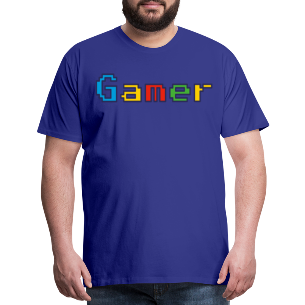 Gamer Retro Pixel Color Font For Video Game Gifts Men's Premium T-Shirt - royal blue