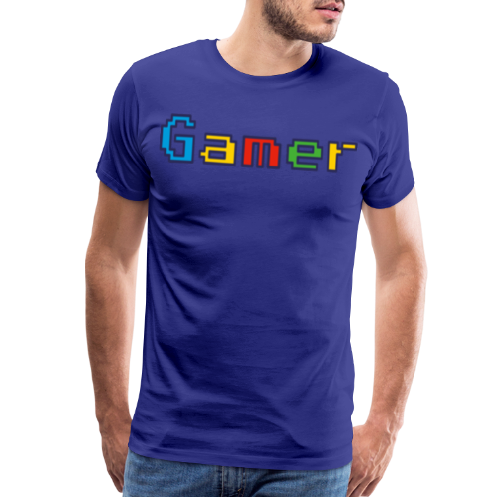 Gamer Retro Pixel Color Font For Video Game Gifts Men's Premium T-Shirt - royal blue