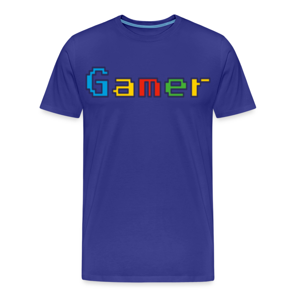 Gamer Retro Pixel Color Font For Video Game Gifts Men's Premium T-Shirt - royal blue