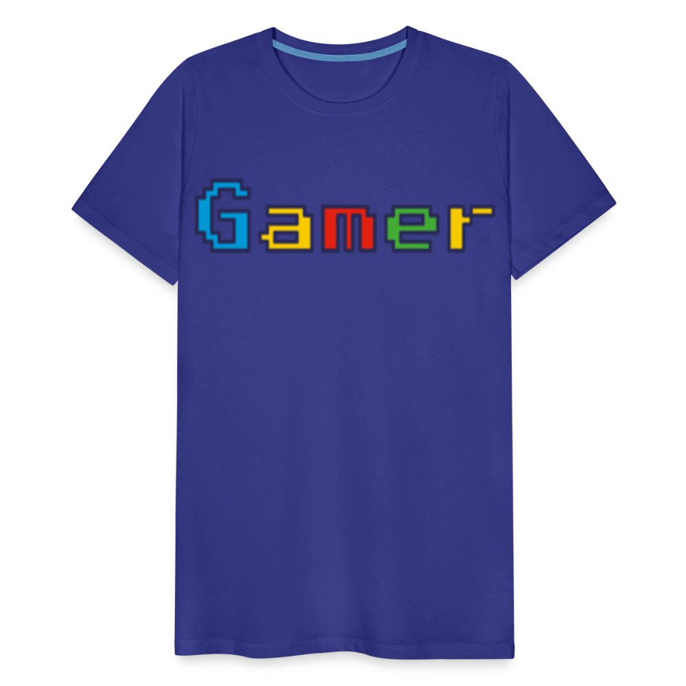 Gamer Retro Pixel Color Font For Video Game Gifts Men's Premium T-Shirt - royal blue