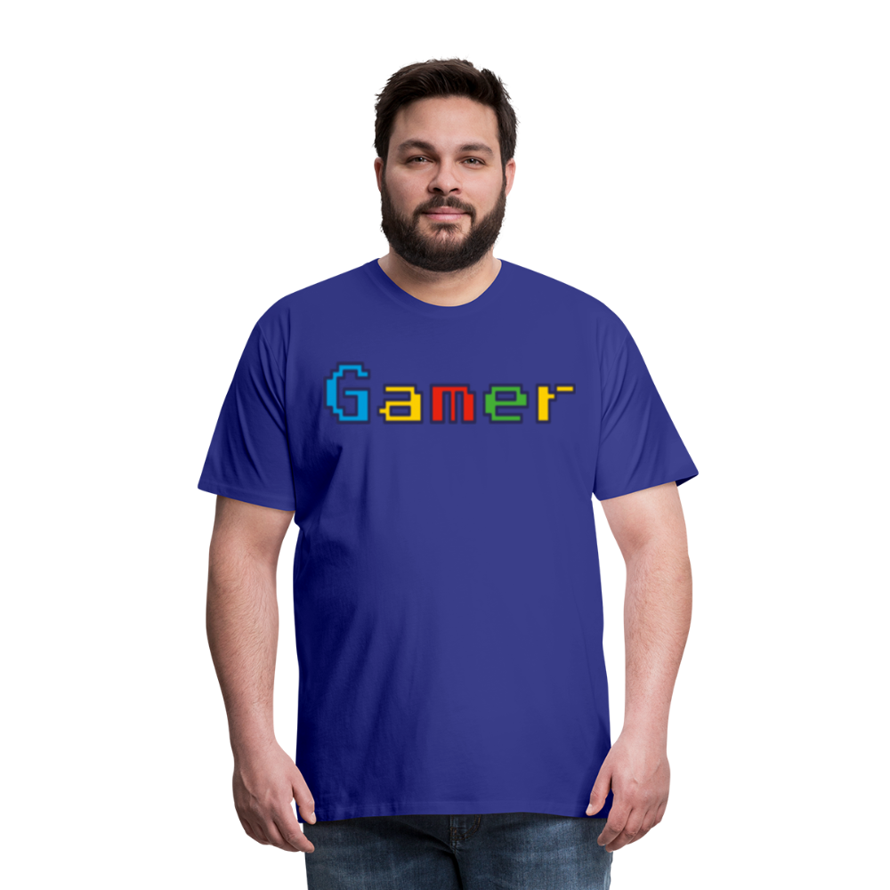 Gamer Retro Pixel Color Font For Video Game Gifts Men's Premium T-Shirt - royal blue