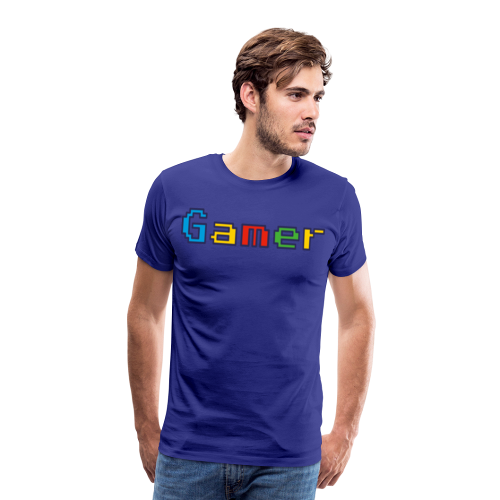 Gamer Retro Pixel Color Font For Video Game Gifts Men's Premium T-Shirt - royal blue