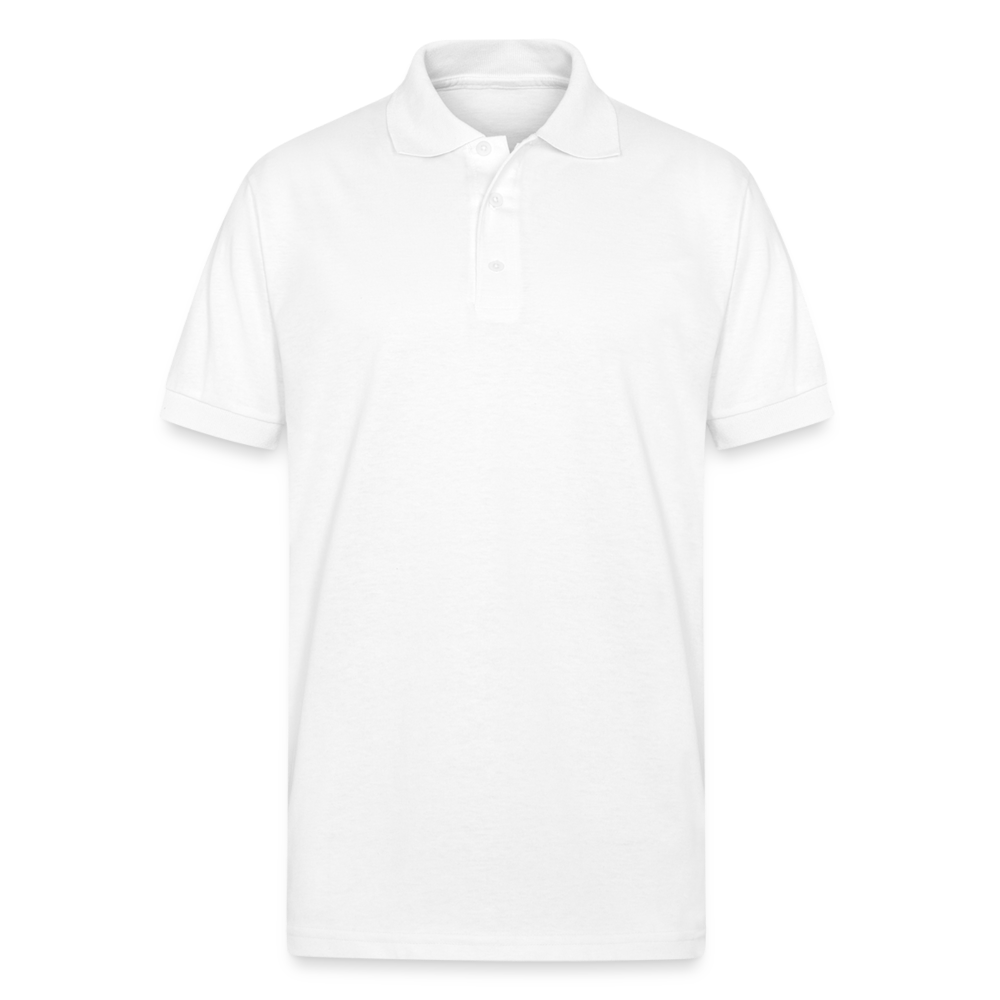 Customizable Gildan Men’s 50/50 Jersey Polo add your own photos, images, designs, quotes, texts and more - white