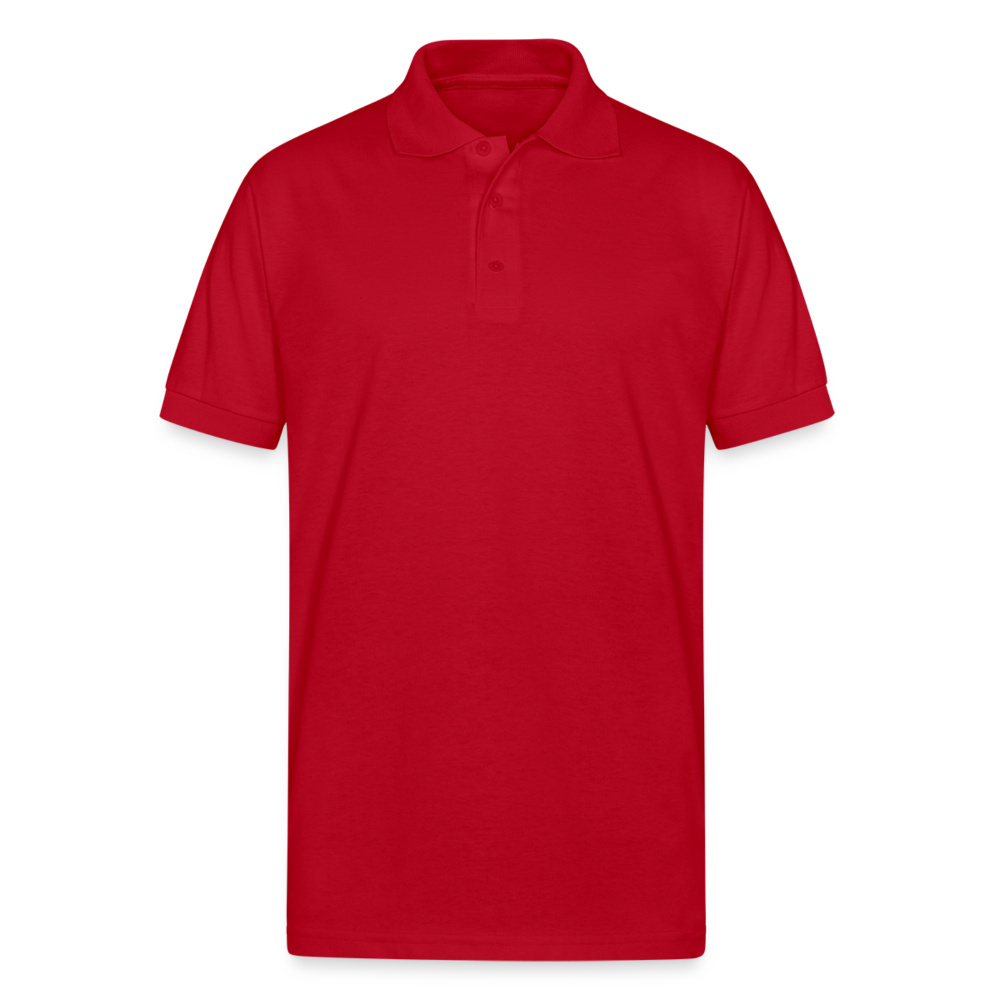Customizable Gildan Men’s 50/50 Jersey Polo add your own photos, images, designs, quotes, texts and more - red