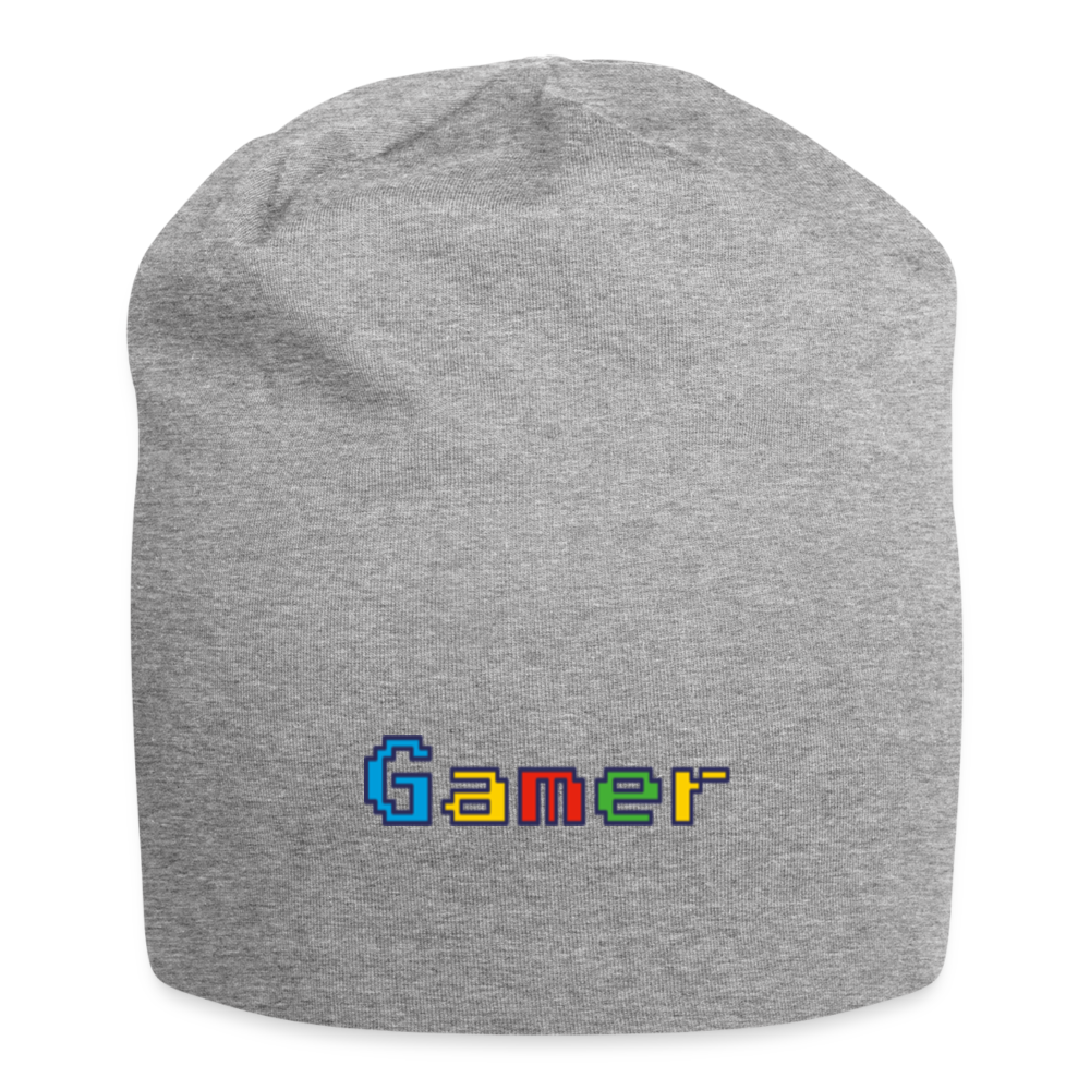 Gamer Retro Pixel Color Font For Video Game Gifts Jersey Beanie - heather gray