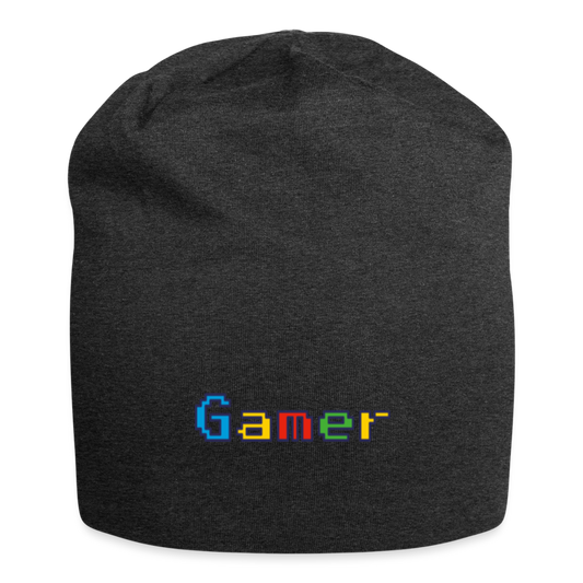 Gamer Retro Pixel Color Font For Video Game Gifts Jersey Beanie - charcoal grey