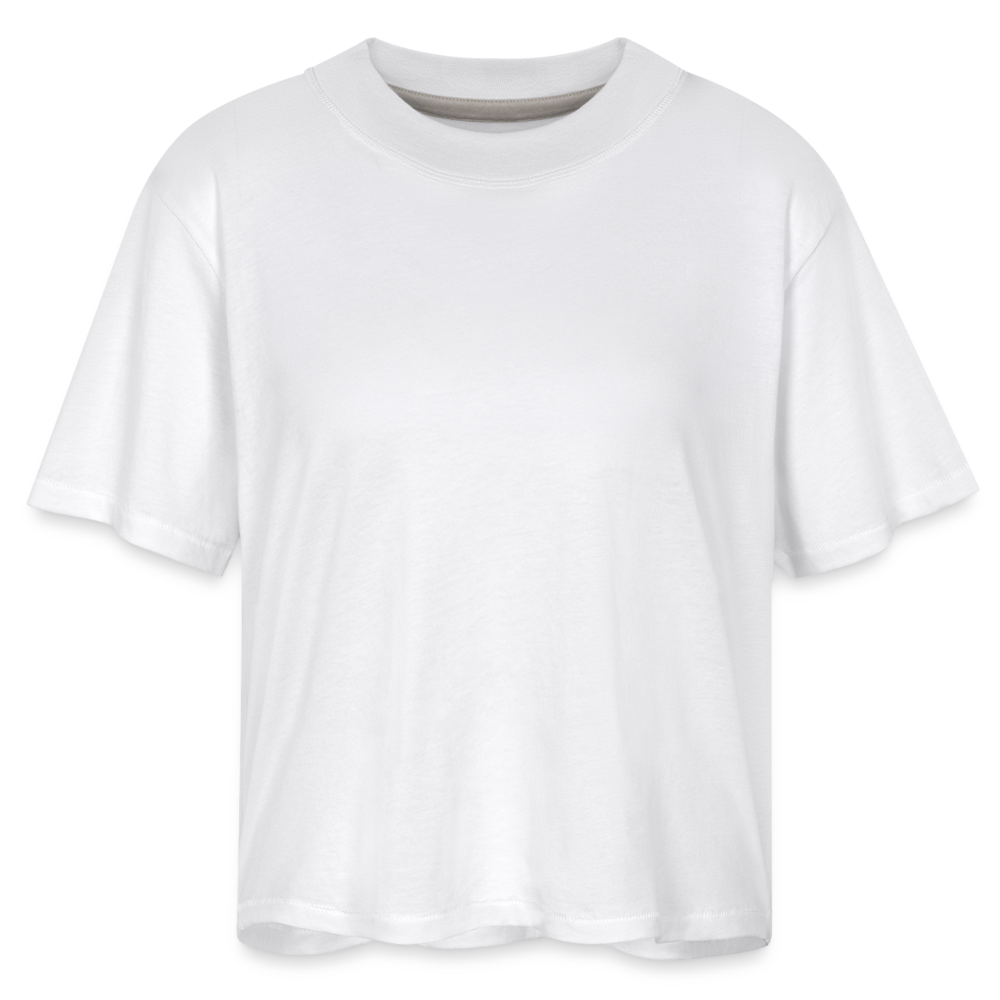Customizable Women's Boxy Tee add your own photos, images, designs, quotes, texts and more - white