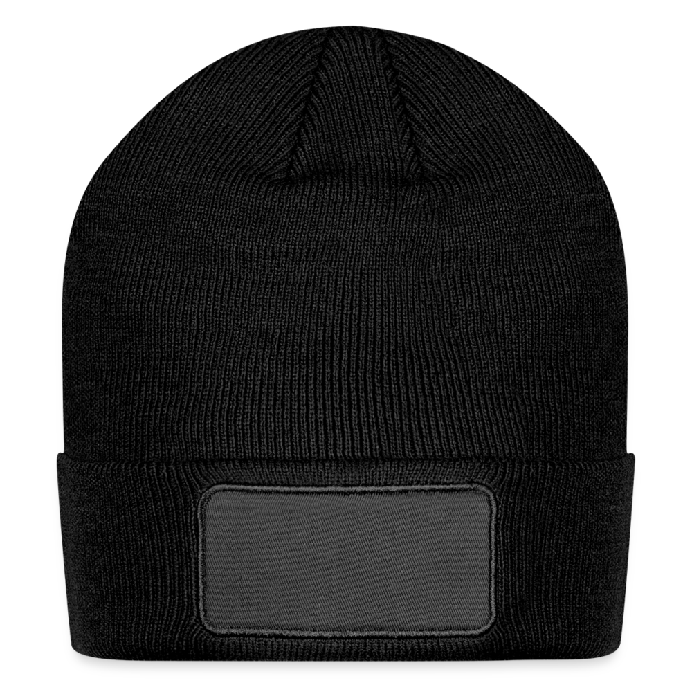 Customizable Patch Beanie add your own photos, images, designs, quotes, texts and more - black