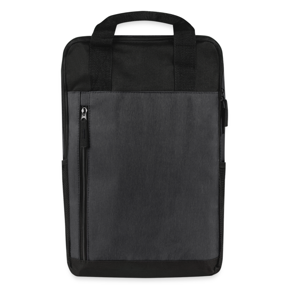 Customizable Laptop Backpack add your own photos, images, designs, quotes, texts and more - heather dark gray/black
