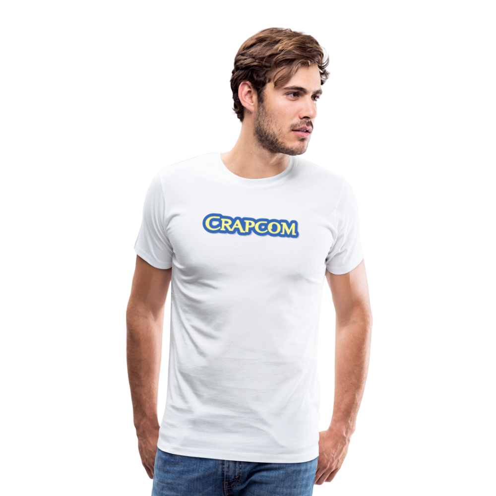 Crapcom funny parody Videogame Gift for Gamers & PC players Men's Premium T-Shirt - white