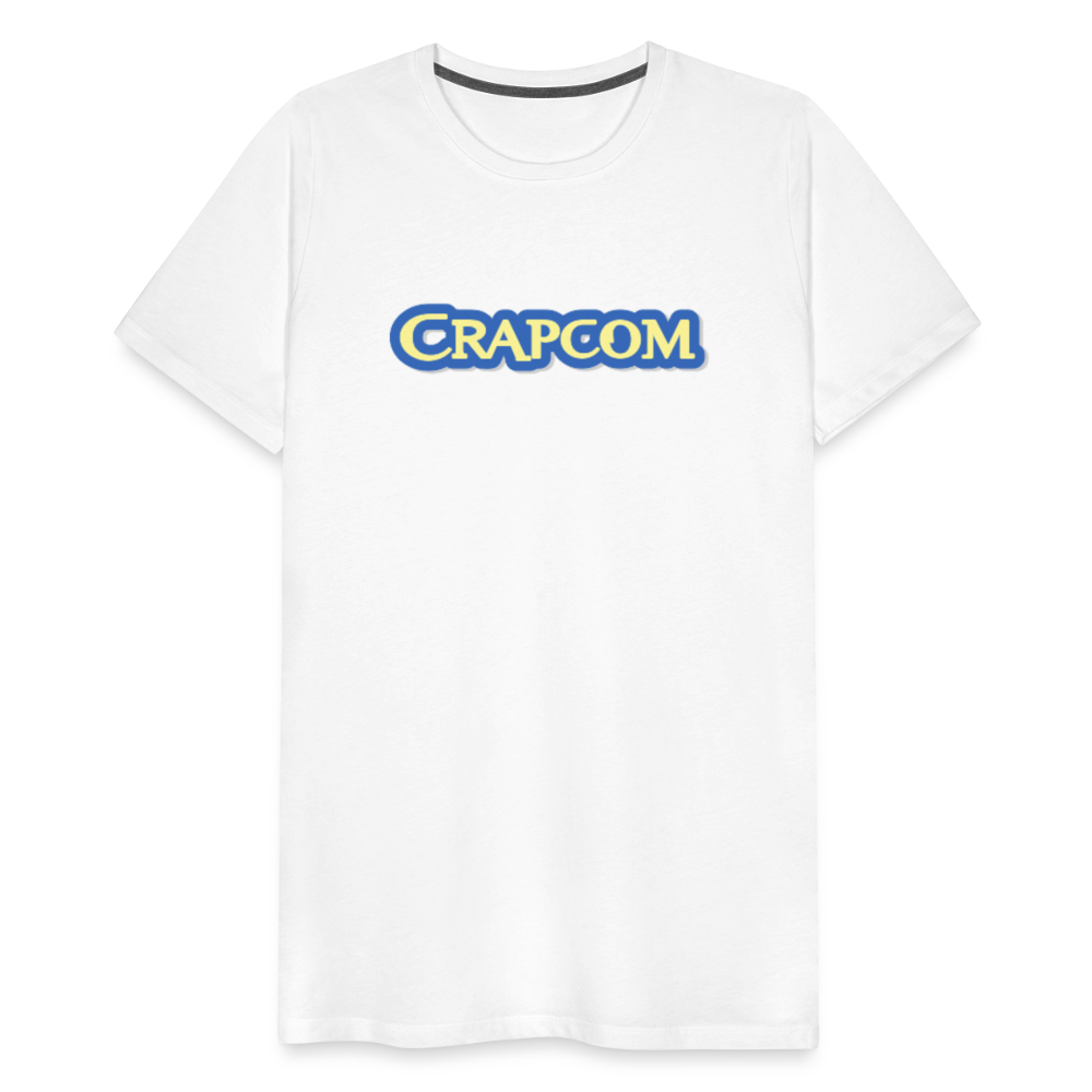 Crapcom funny parody Videogame Gift for Gamers & PC players Men's Premium T-Shirt - white