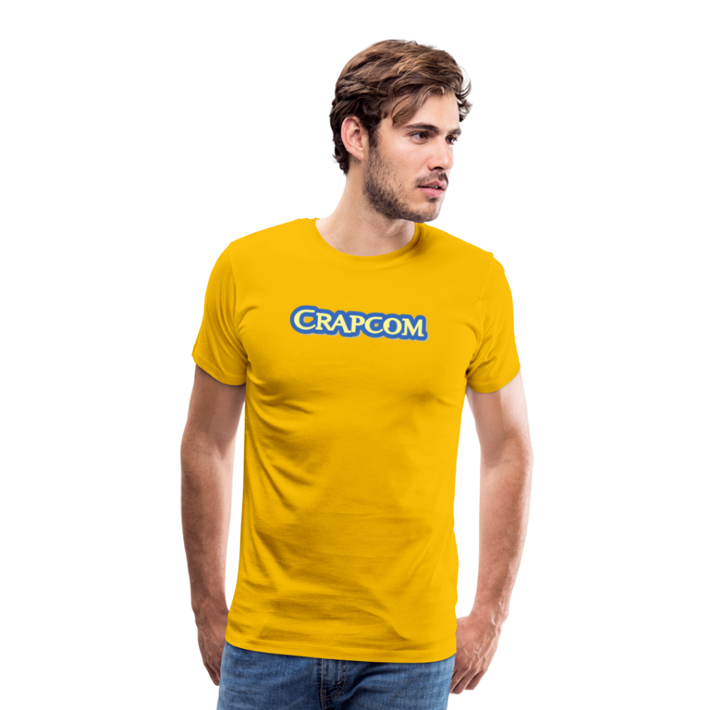 Crapcom funny parody Videogame Gift for Gamers & PC players Men's Premium T-Shirt - sun yellow