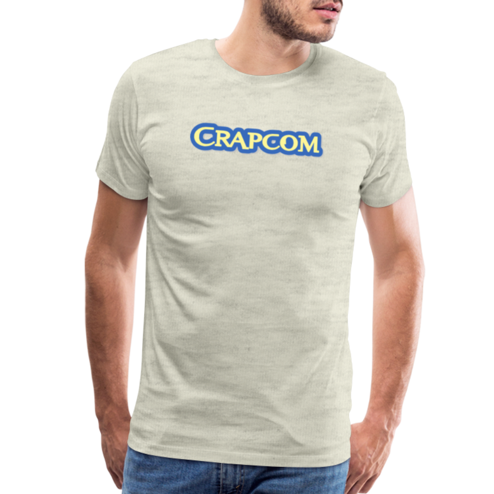Crapcom funny parody Videogame Gift for Gamers & PC players Men's Premium T-Shirt - heather oatmeal