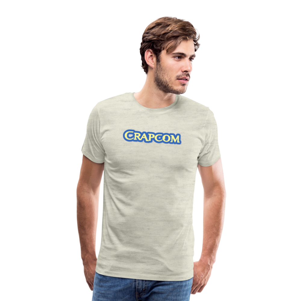 Crapcom funny parody Videogame Gift for Gamers & PC players Men's Premium T-Shirt - heather oatmeal