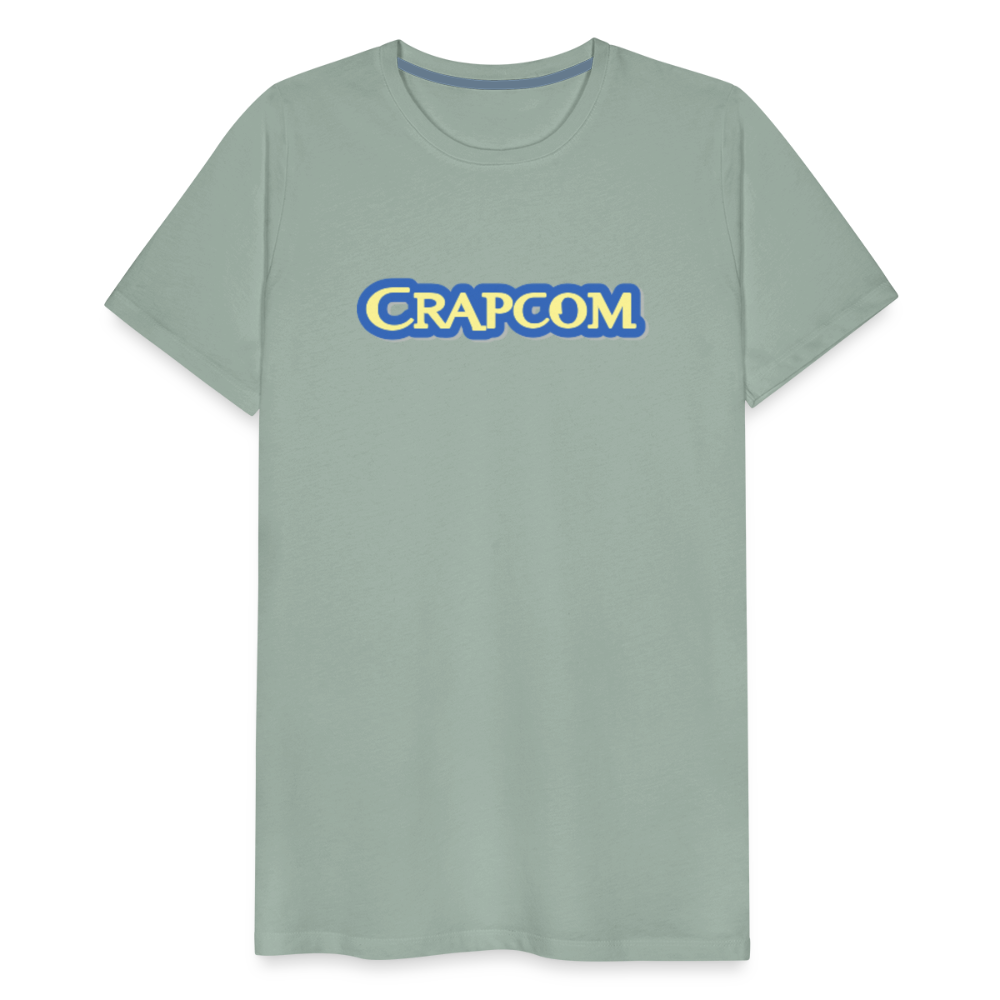 Crapcom funny parody Videogame Gift for Gamers & PC players Men's Premium T-Shirt - steel green
