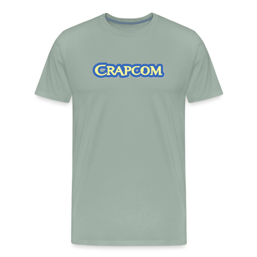 Crapcom funny parody Videogame Gift for Gamers & PC players Men's Premium T-Shirt - steel green
