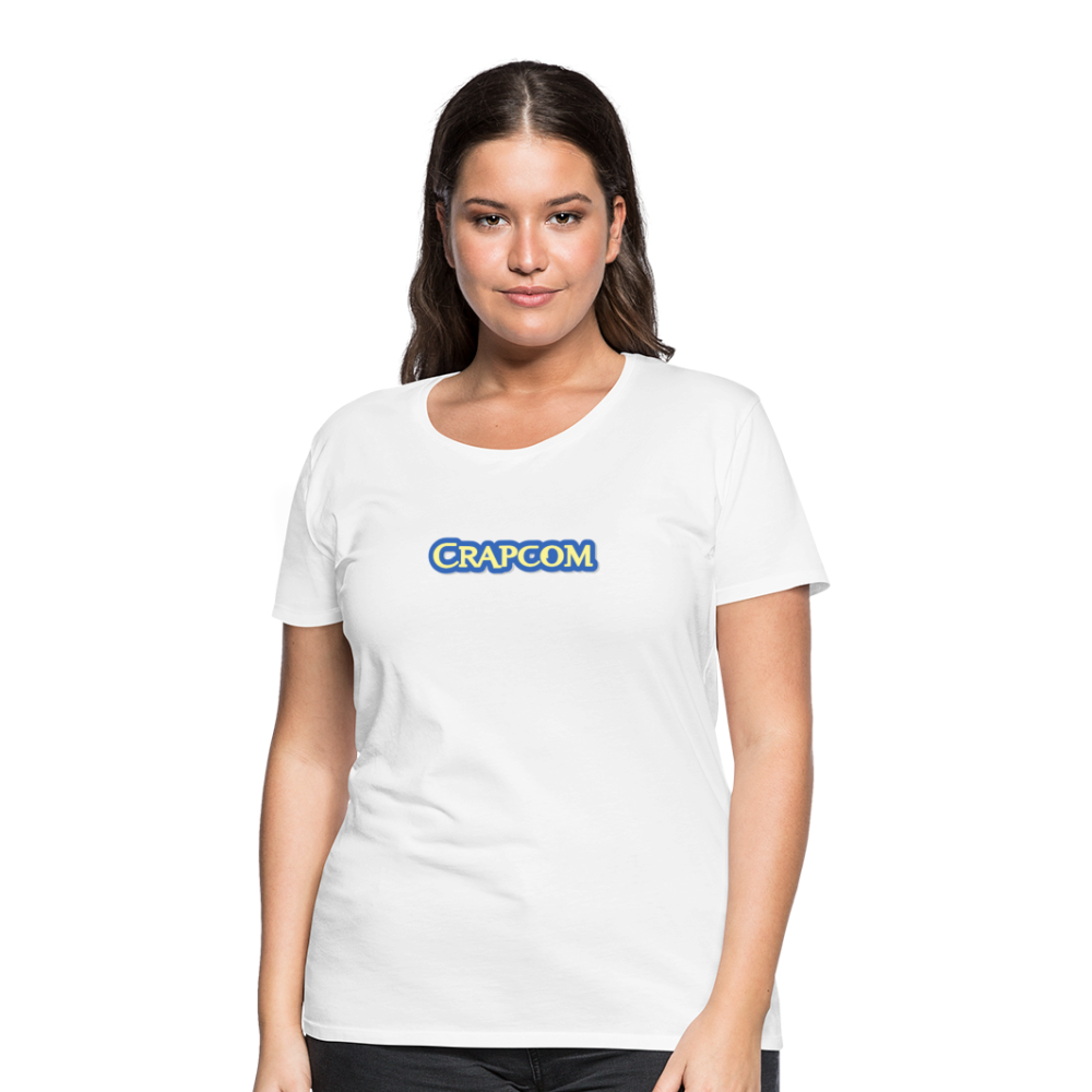 Crapcom funny parody Videogame Gift for Gamers & PC players Women’s Premium T-Shirt - white