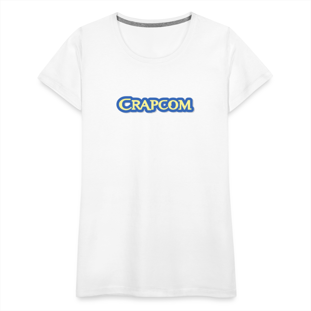 Crapcom funny parody Videogame Gift for Gamers & PC players Women’s Premium T-Shirt - white
