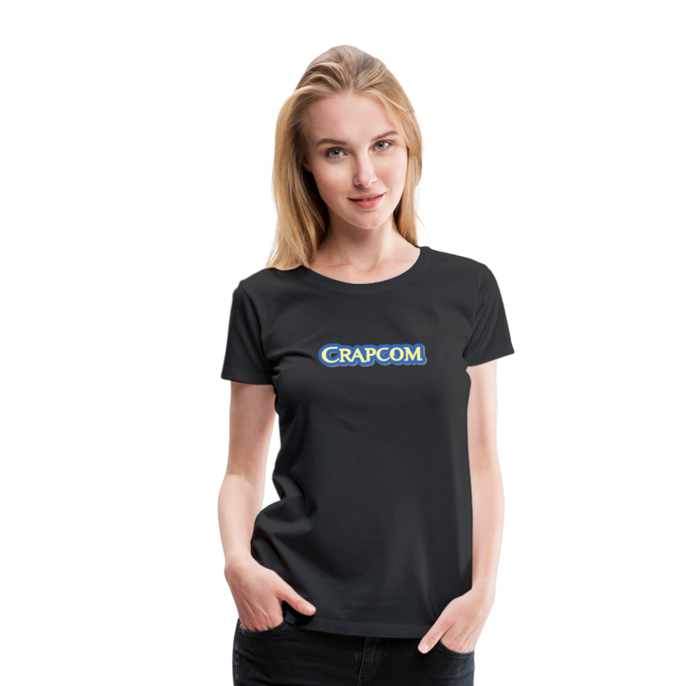 Crapcom funny parody Videogame Gift for Gamers & PC players Women’s Premium T-Shirt - black
