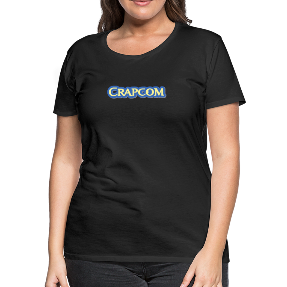 Crapcom funny parody Videogame Gift for Gamers & PC players Women’s Premium T-Shirt - black