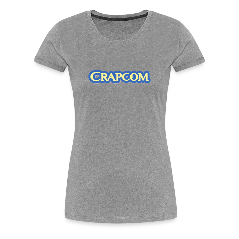 Crapcom funny parody Videogame Gift for Gamers & PC players Women’s Premium T-Shirt - heather gray