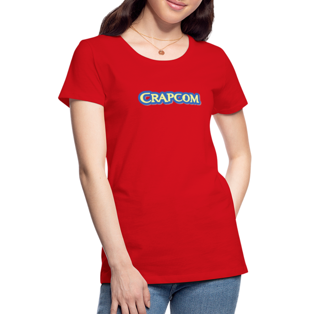 Crapcom funny parody Videogame Gift for Gamers & PC players Women’s Premium T-Shirt - red