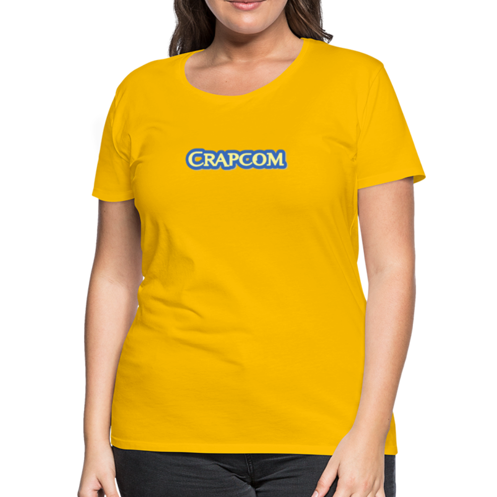 Crapcom funny parody Videogame Gift for Gamers & PC players Women’s Premium T-Shirt - sun yellow