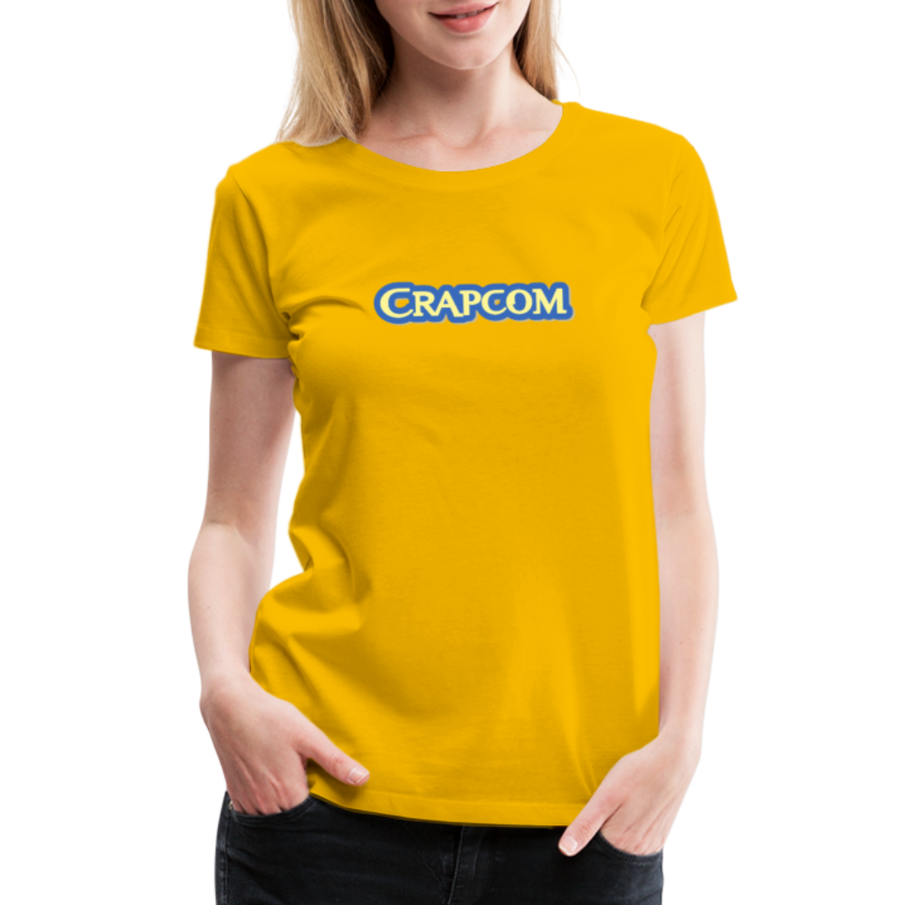 Crapcom funny parody Videogame Gift for Gamers & PC players Women’s Premium T-Shirt - sun yellow