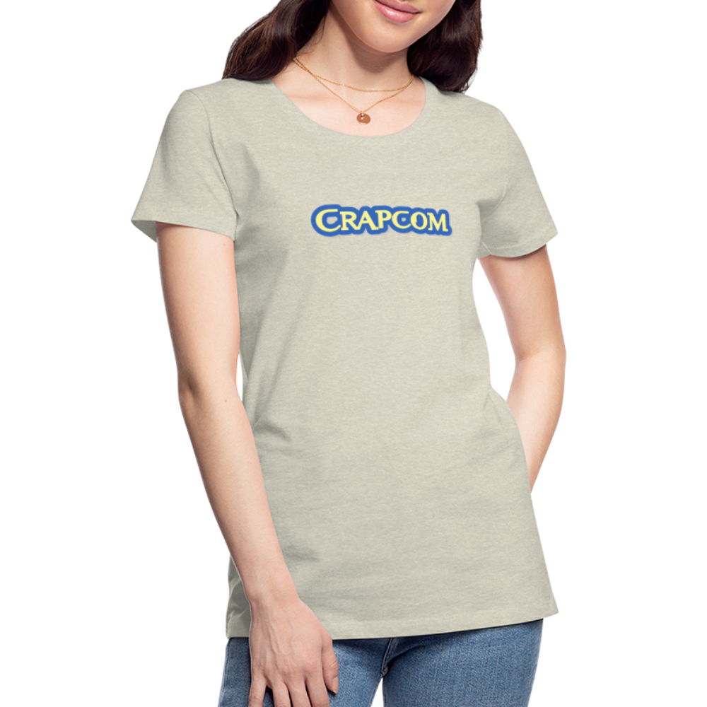 Crapcom funny parody Videogame Gift for Gamers & PC players Women’s Premium T-Shirt - heather oatmeal