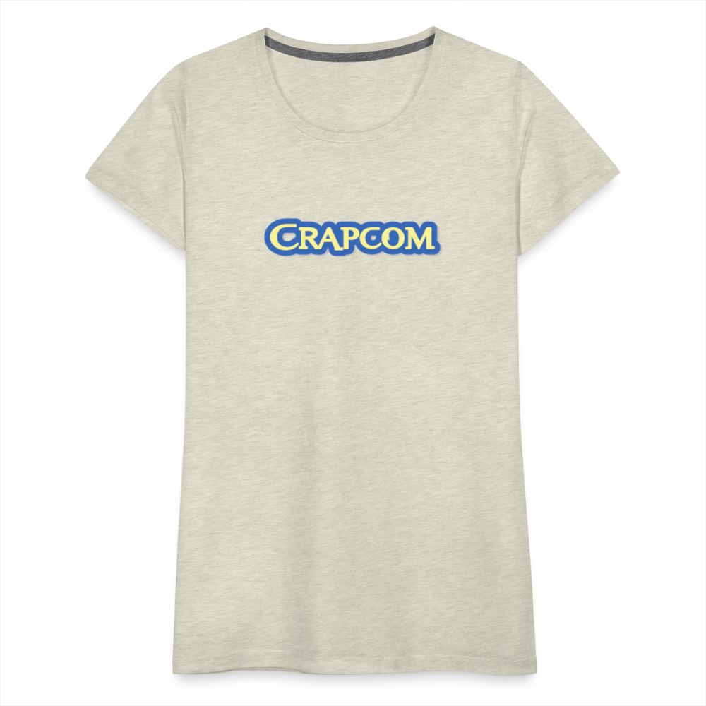 Crapcom funny parody Videogame Gift for Gamers & PC players Women’s Premium T-Shirt - heather oatmeal