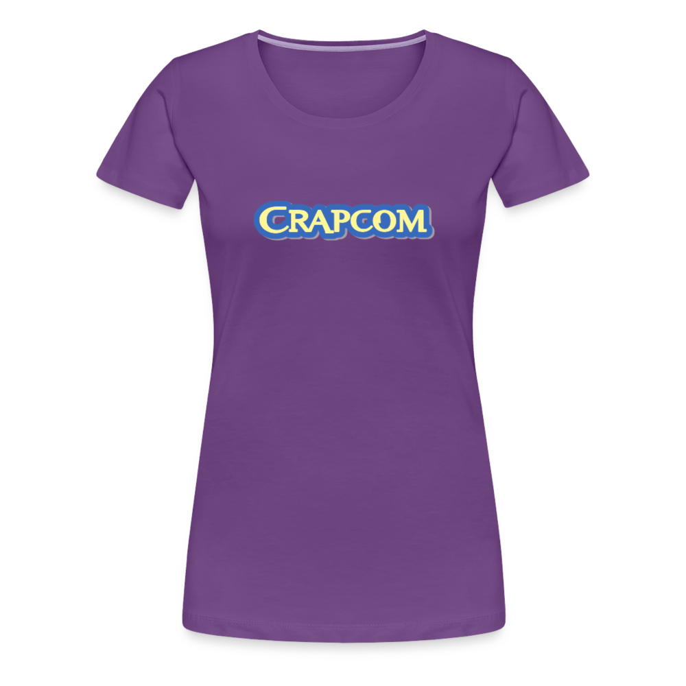 Crapcom funny parody Videogame Gift for Gamers & PC players Women’s Premium T-Shirt - purple